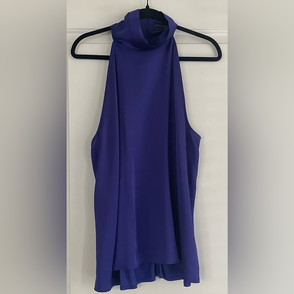 Ann Taylor Royal Blue/Purple Halter Top